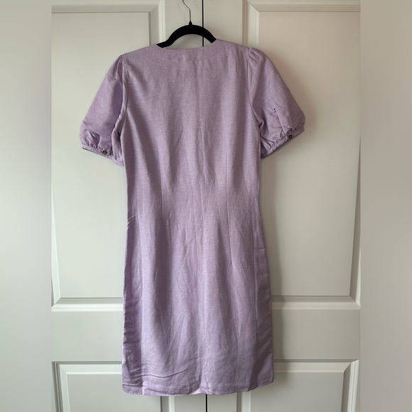 LOFT Women’s Button V-Neck Dress Orchid Flash Purple NWT (Size 0) - Picture 3 of 8